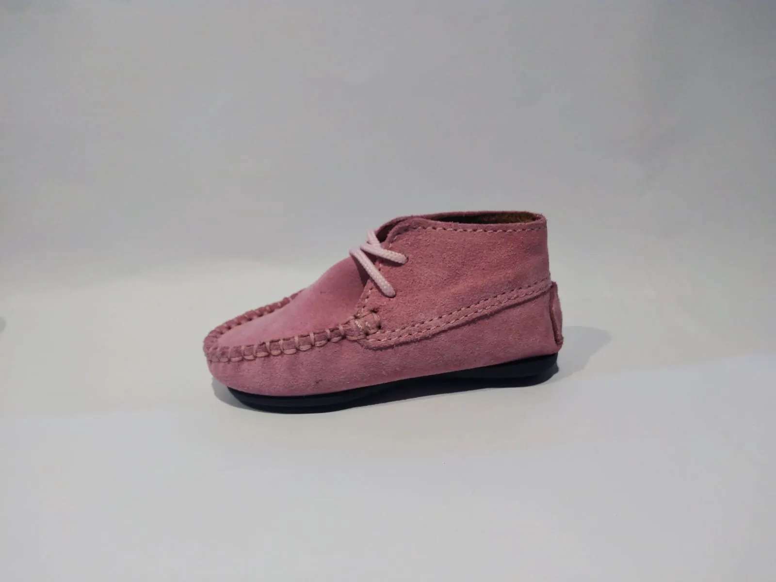 Altanta Mocassin Baby Pink Suede Leather Booties