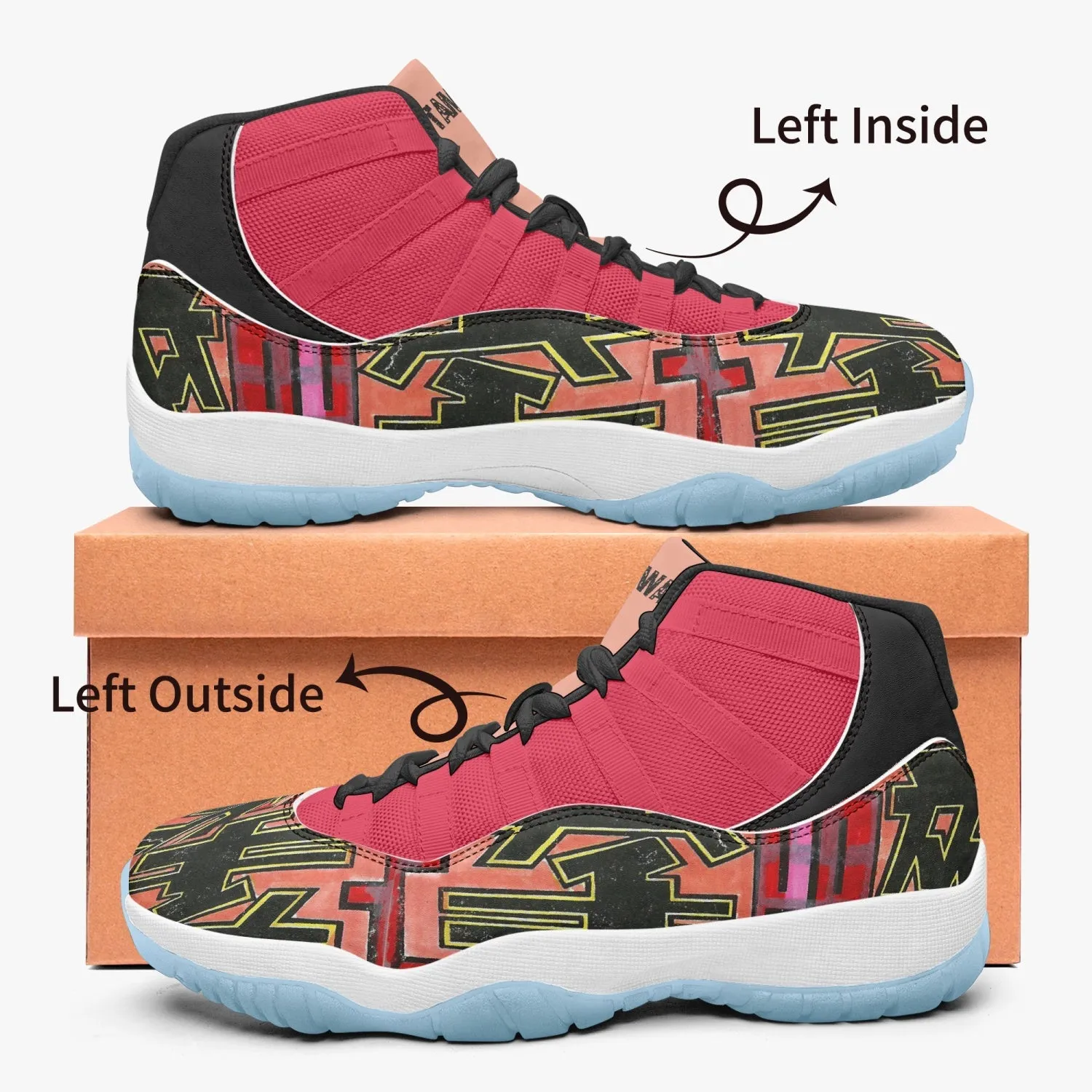 Basketball Sneakers -Blue Sole & Red