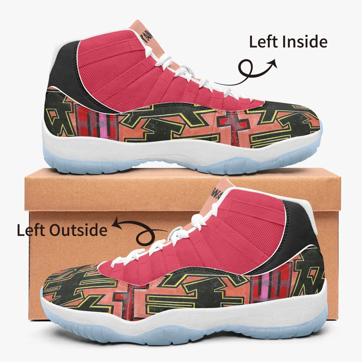 Basketball Sneakers -Blue Sole & Red