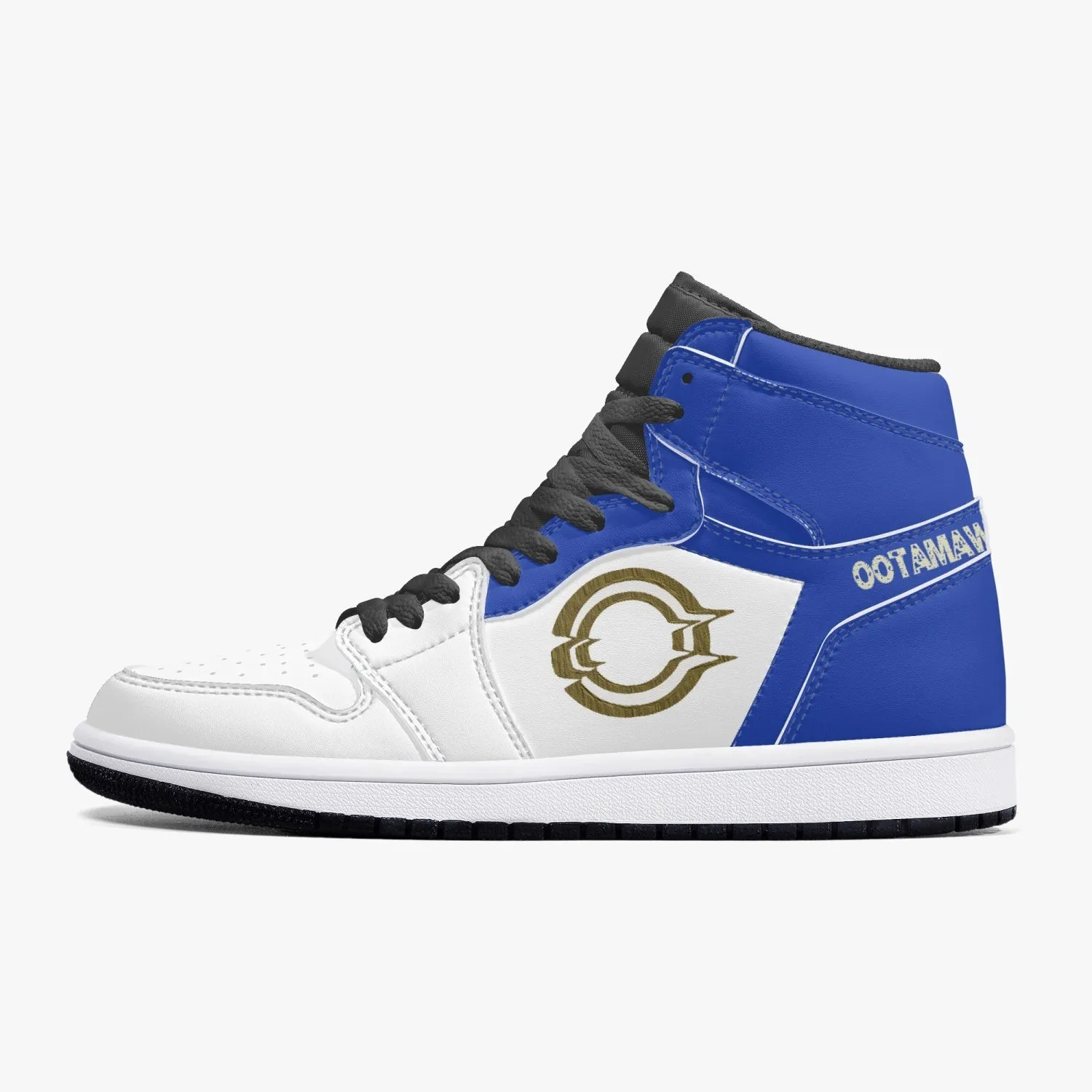 High-Top Leather Sneakers - Blue