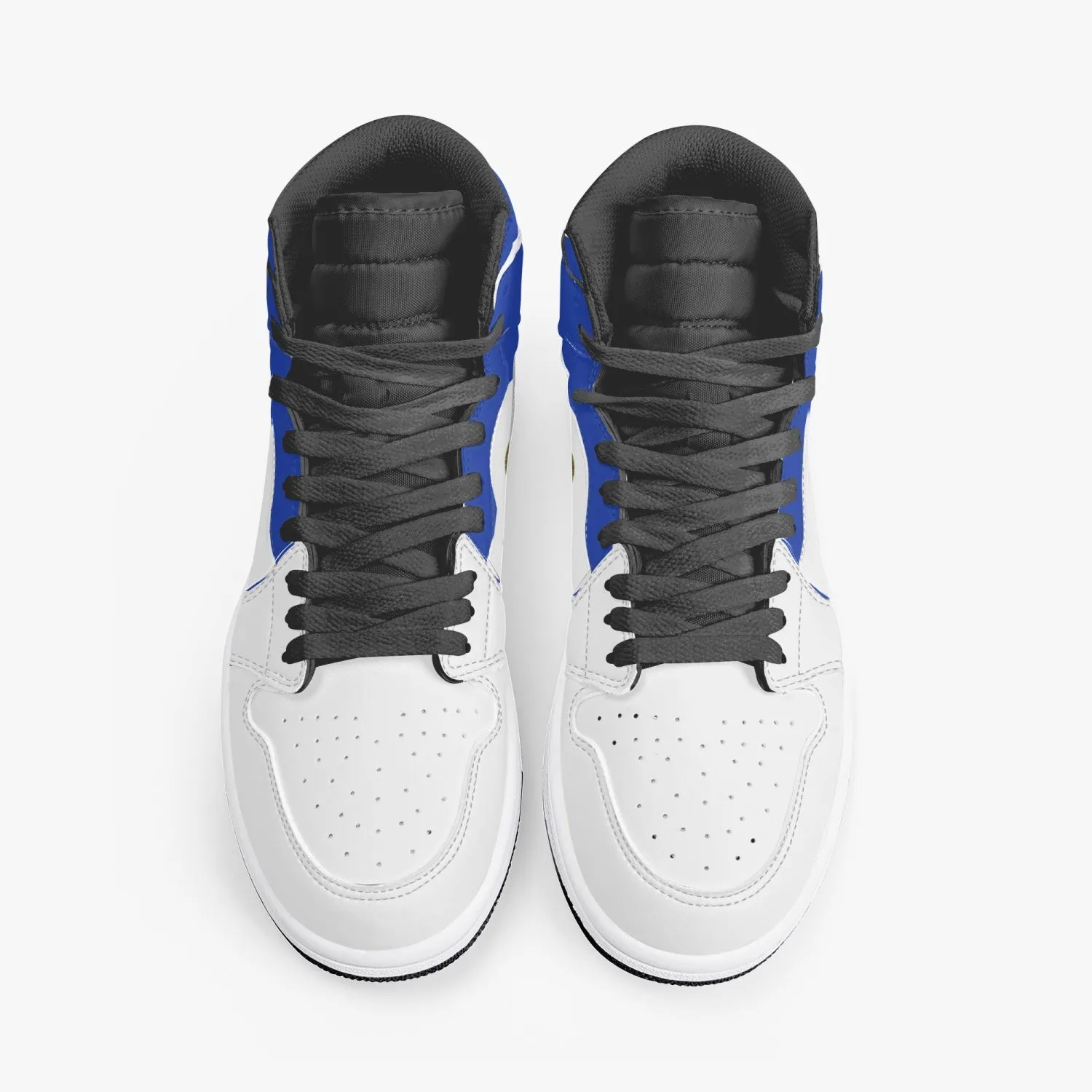 High-Top Leather Sneakers - Blue
