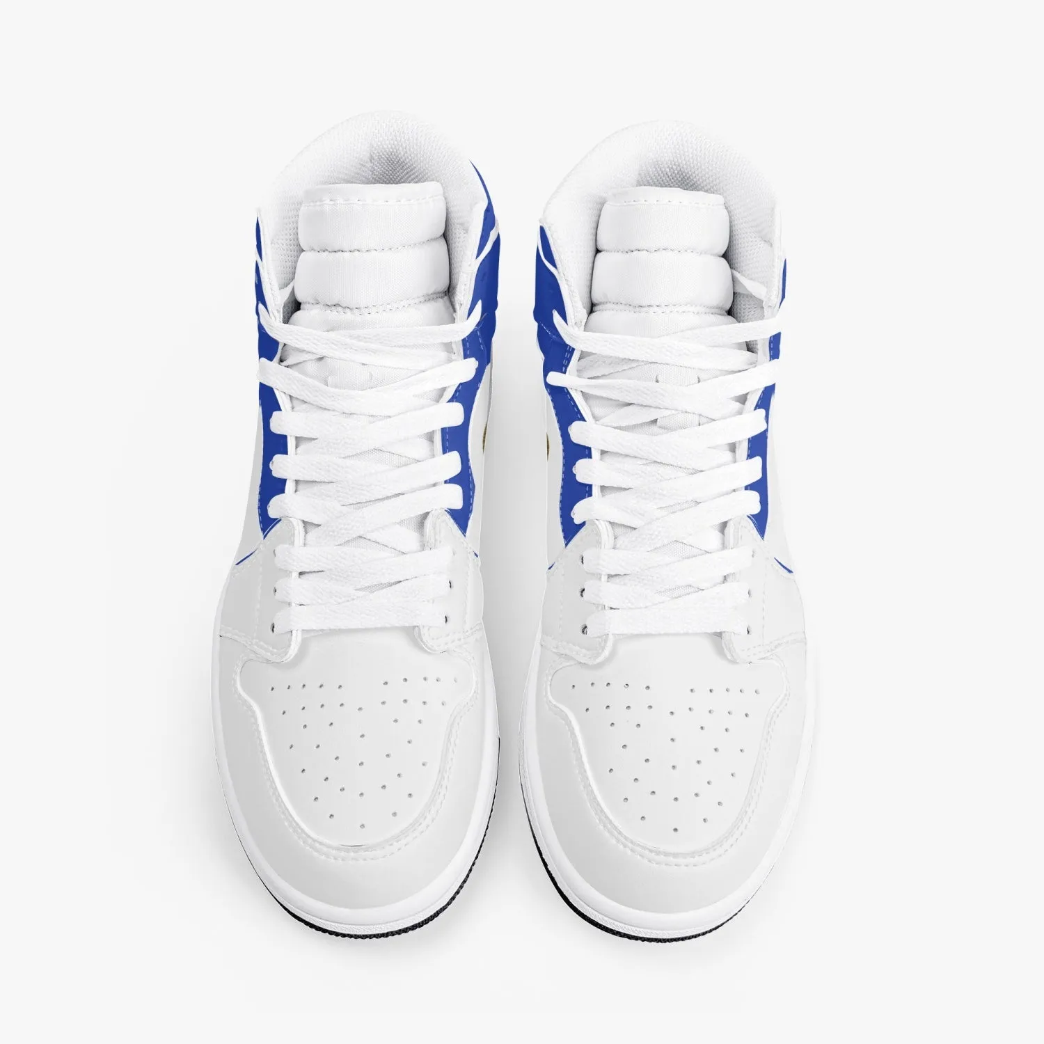 High-Top Leather Sneakers - Blue
