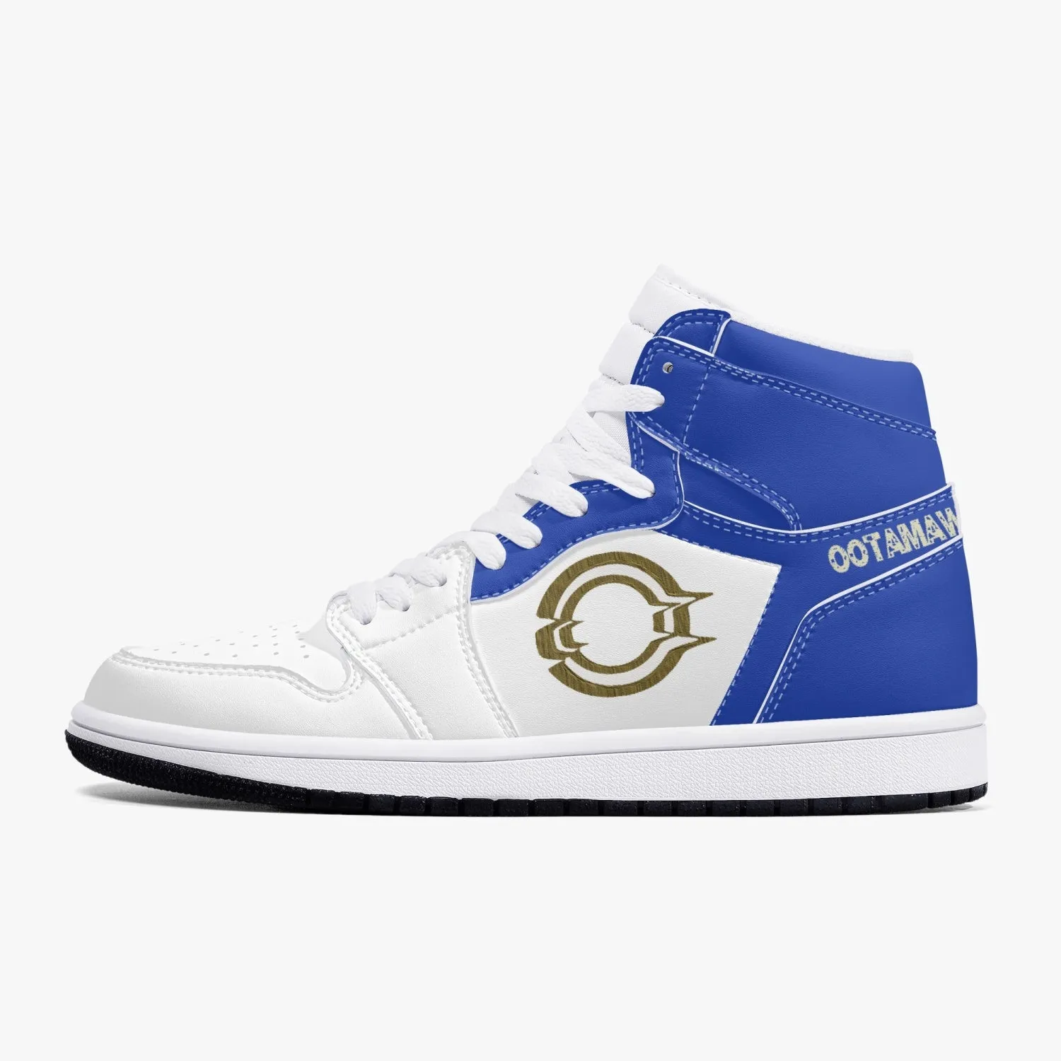 High-Top Leather Sneakers - Blue