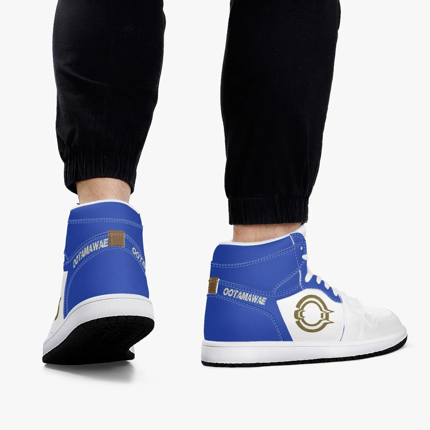 High-Top Leather Sneakers - Blue