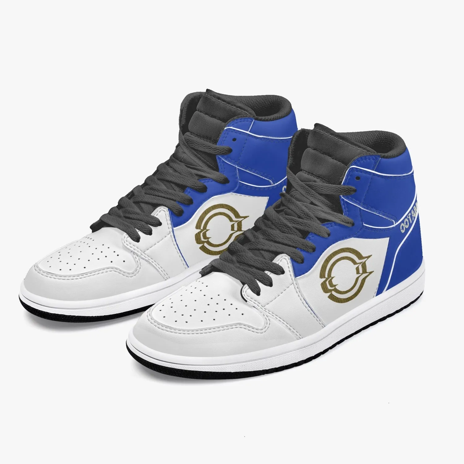High-Top Leather Sneakers - Blue
