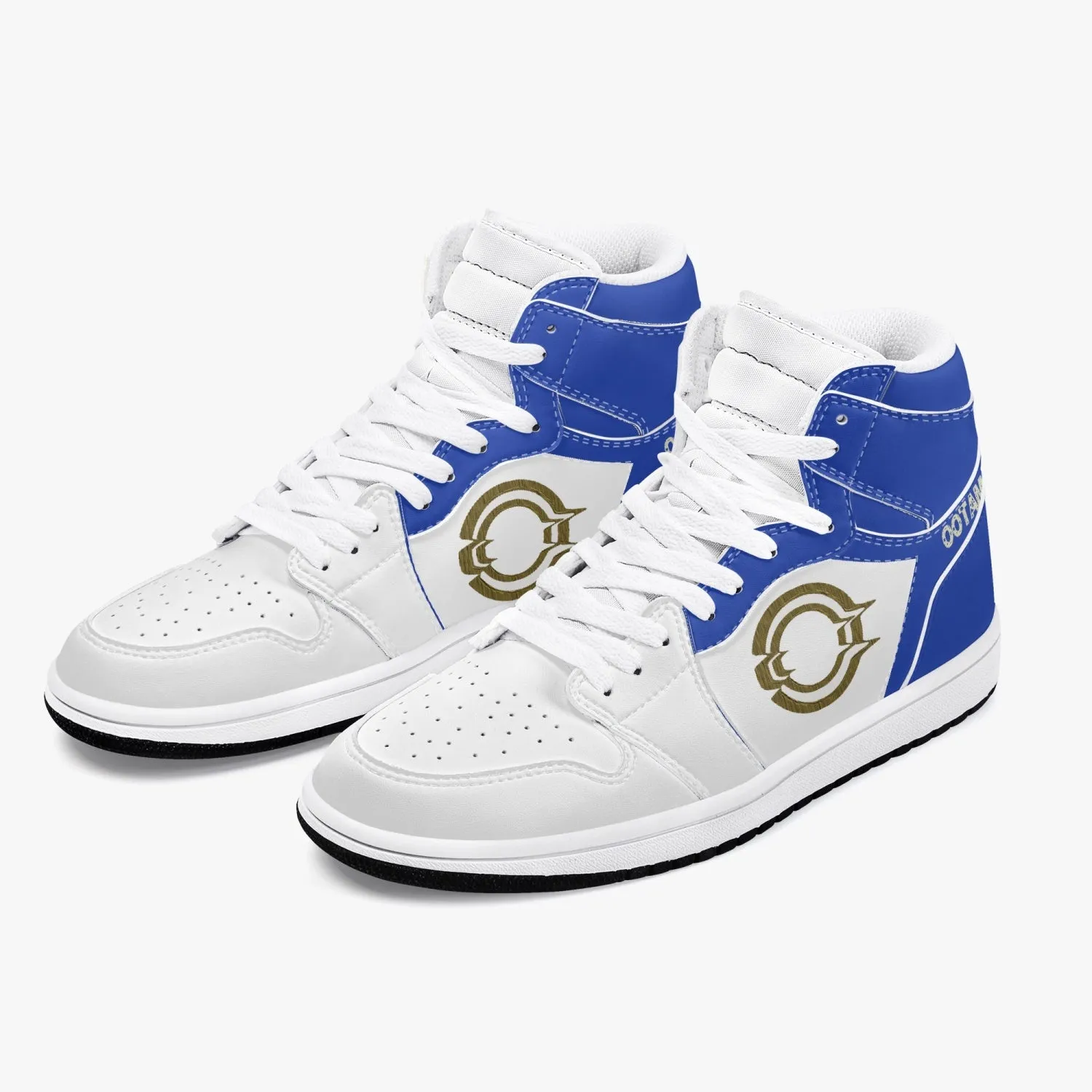 High-Top Leather Sneakers - Blue