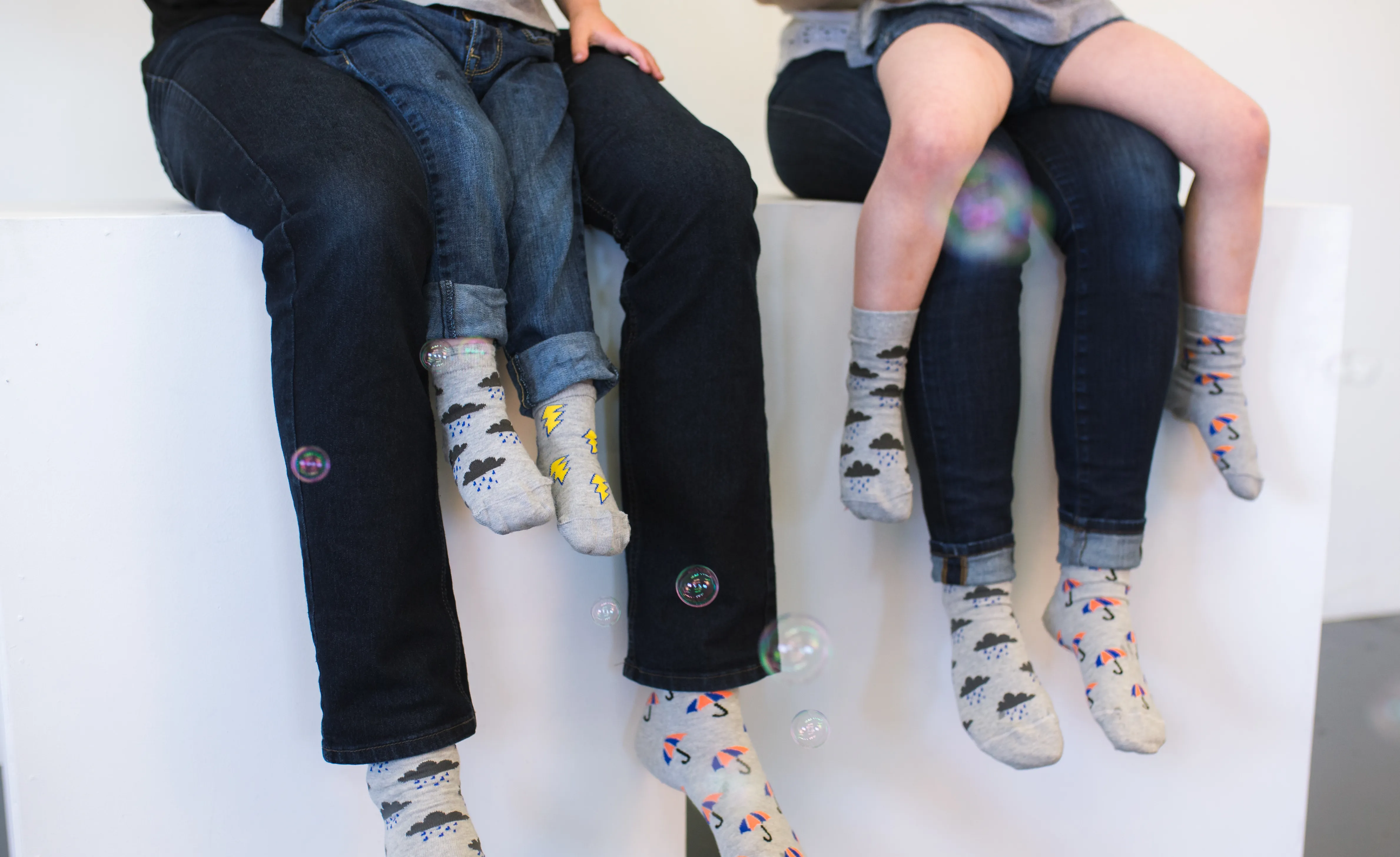 Kid's Umbrella, Clouds, & Lightning Socks