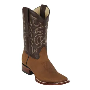 Los Altos Boots Mens #8226231 Wide Square Toe | Genuine Crazy Boots | Color Tan