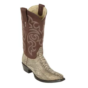 Los Altos Boots Mens #940511 Snip Toe | Genuine Ostrich Leg Boots | Color Bustic Oryx