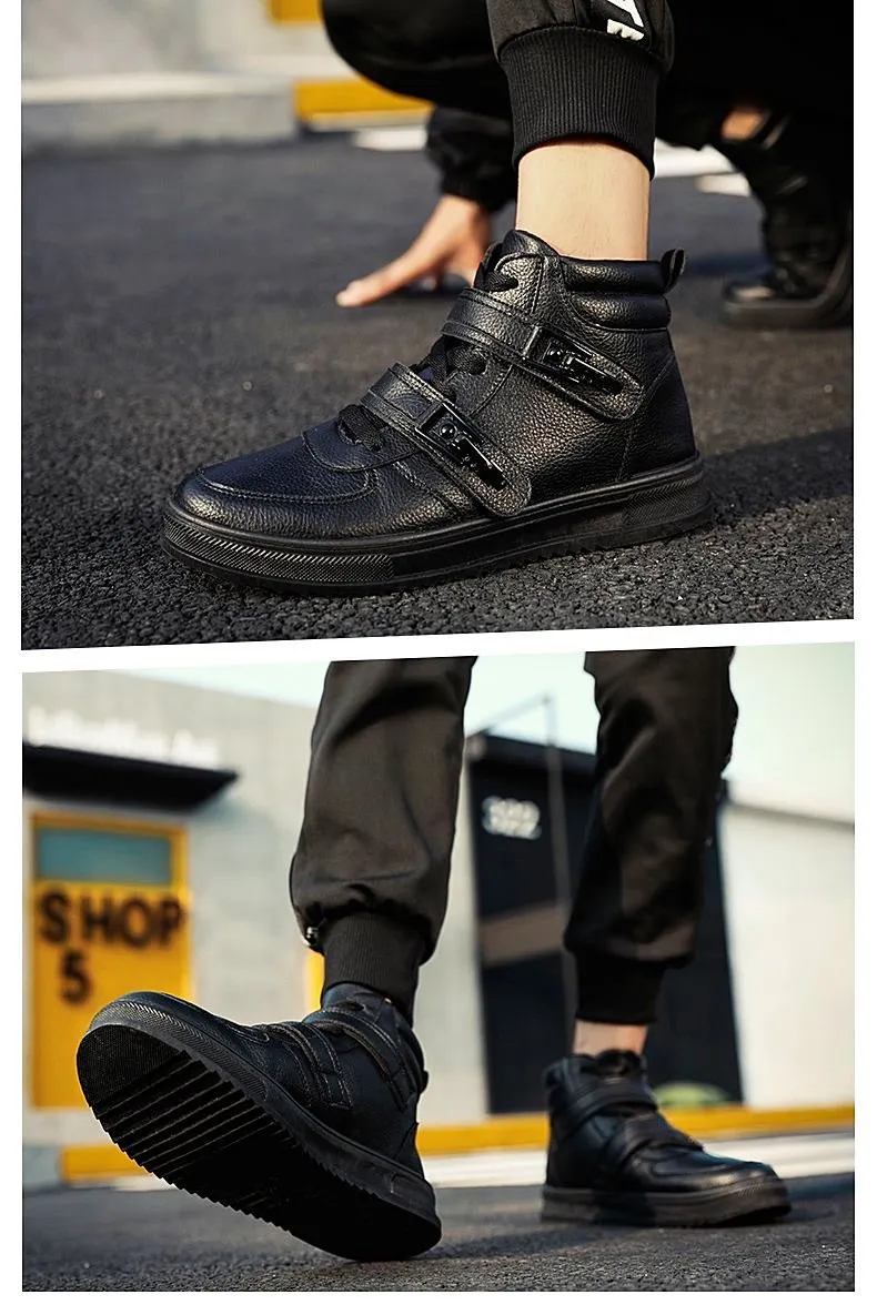 Luxury High Top Leather Sneakers - 3 Colors