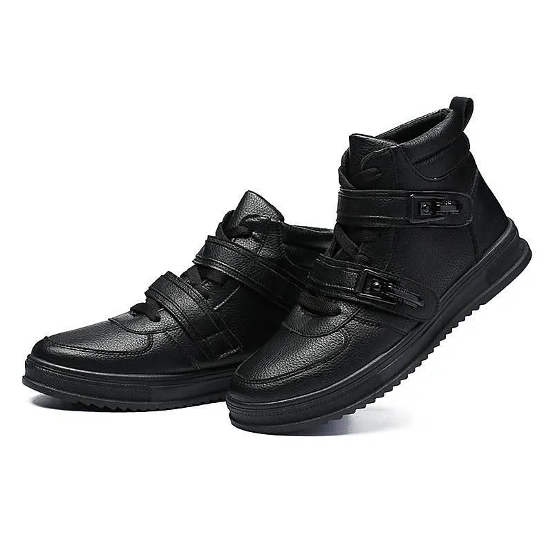 Luxury High Top Leather Sneakers - 3 Colors