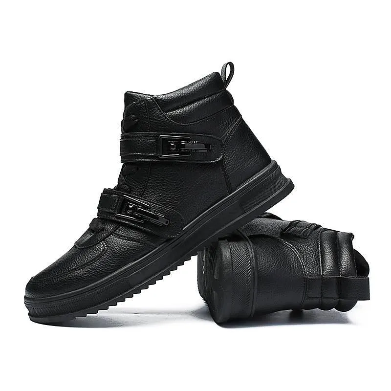 Luxury High Top Leather Sneakers - 3 Colors