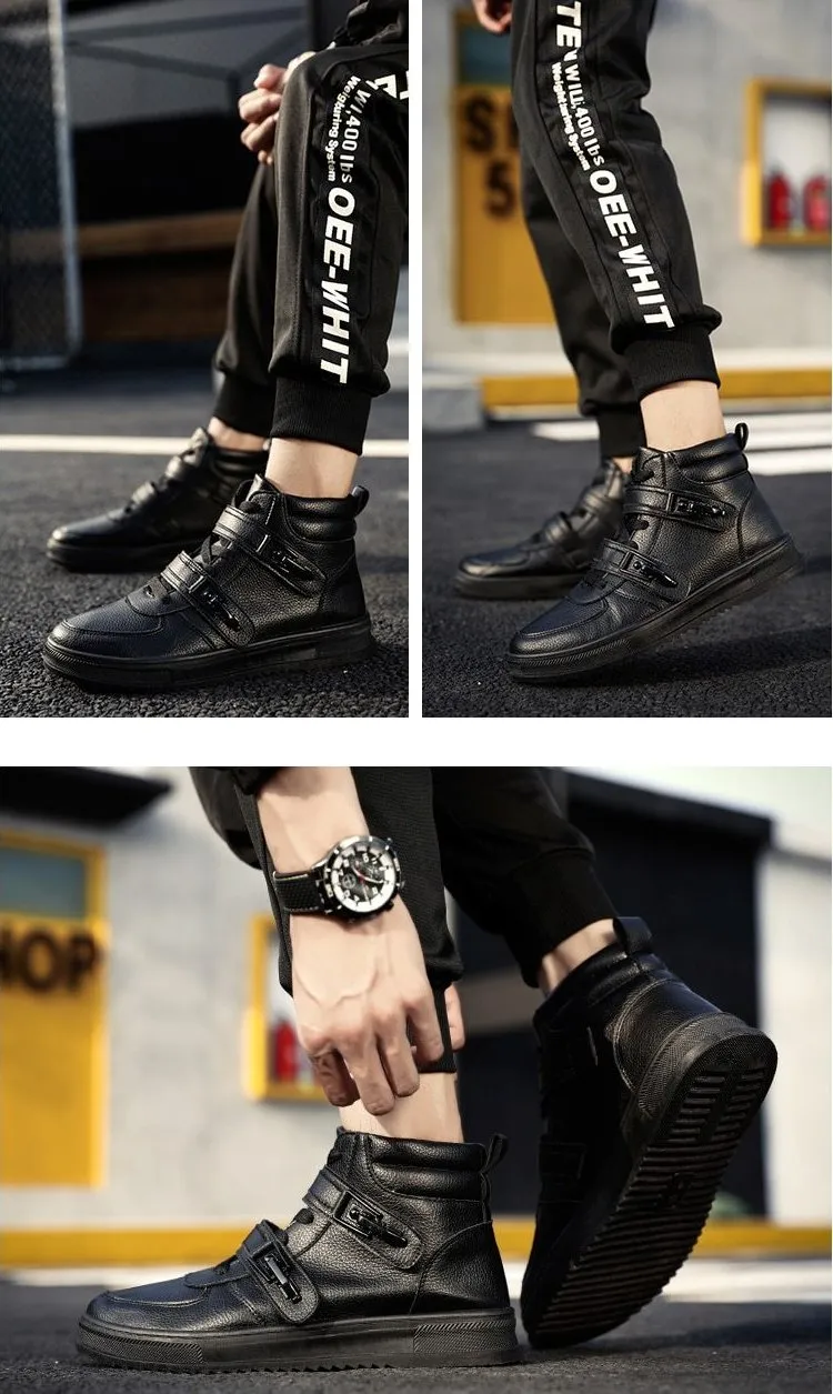 Luxury High Top Leather Sneakers - 3 Colors