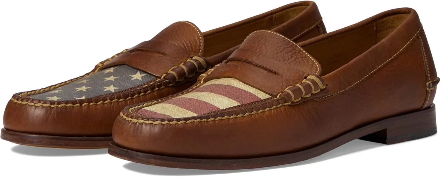 Martin Dingman All American Penny Slip-on Shoes for Men  Leather Construction  Moc Toe Silhouette
