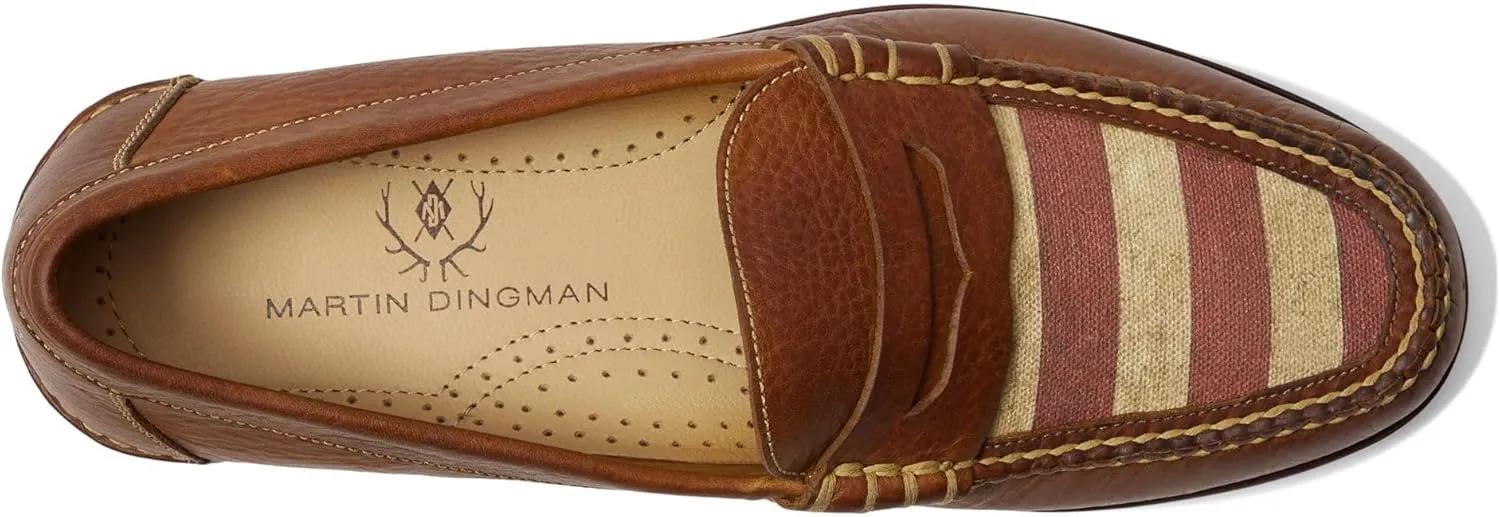 Martin Dingman All American Penny Slip-on Shoes for Men  Leather Construction  Moc Toe Silhouette