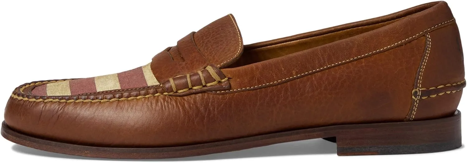 Martin Dingman All American Penny Slip-on Shoes for Men  Leather Construction  Moc Toe Silhouette
