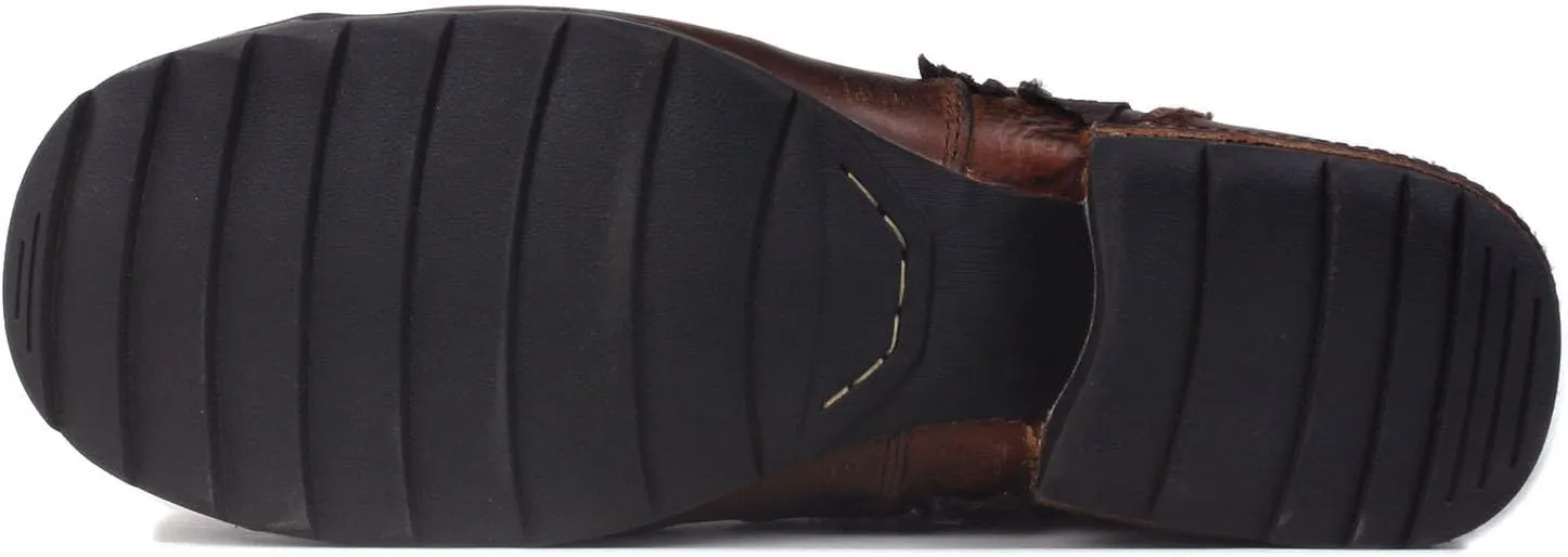 Men's Grippy Black Iron Piece Toe-tipped Design Chukka Boots Lace-up Motorcycle Casual Leather Dress Ankle Boot for Men Fashion 5008-8-Metal-Brown-R