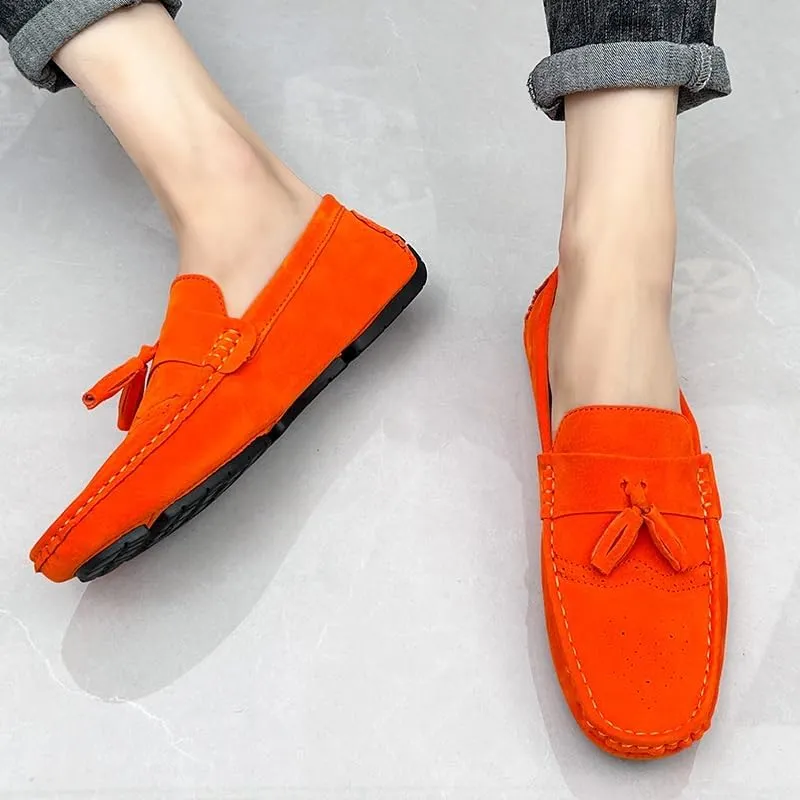 Mens Loafers Penny Loafers with Tassel Suede Vamp Comfortable Resistant Lightweight Party Slip On
