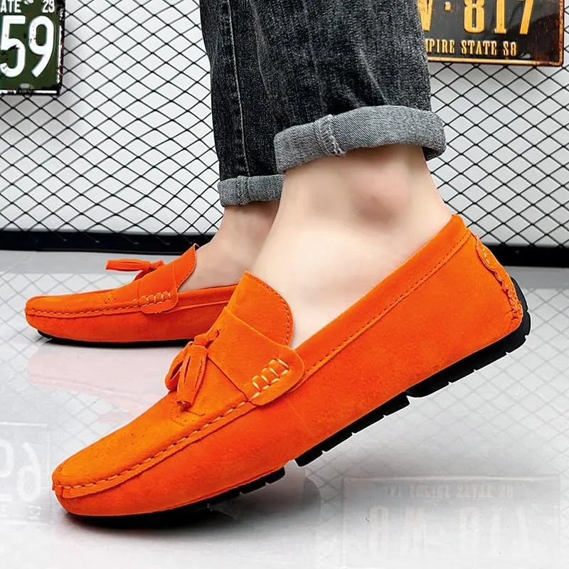 Mens Loafers Penny Loafers with Tassel Suede Vamp Comfortable Resistant Lightweight Party Slip On