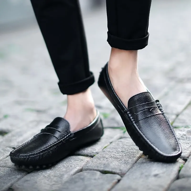 Men's Loafers Round Toe Faux Leather Penny Driving Loafers Resistant Lightweight Comfortable Outdoor Fashion Slip On
