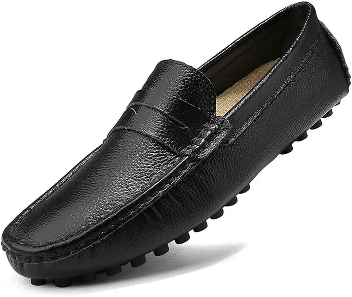 Men's Loafers Round Toe Faux Leather Penny Driving Loafers Resistant Lightweight Comfortable Outdoor Fashion Slip On
