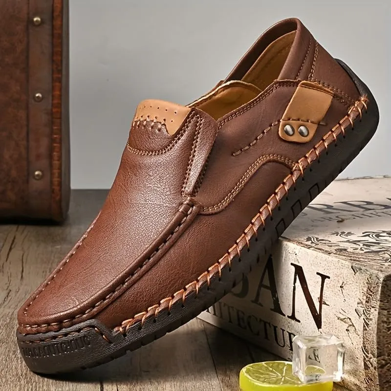 Men's Loafers Slip-On Casual Leather Dress Shoes Lightweight Comfortable Driving Walking Shoes