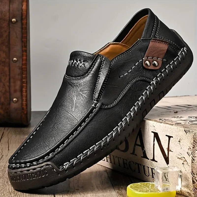 Men's Loafers Slip-On Casual Leather Dress Shoes Lightweight Comfortable Driving Walking Shoes