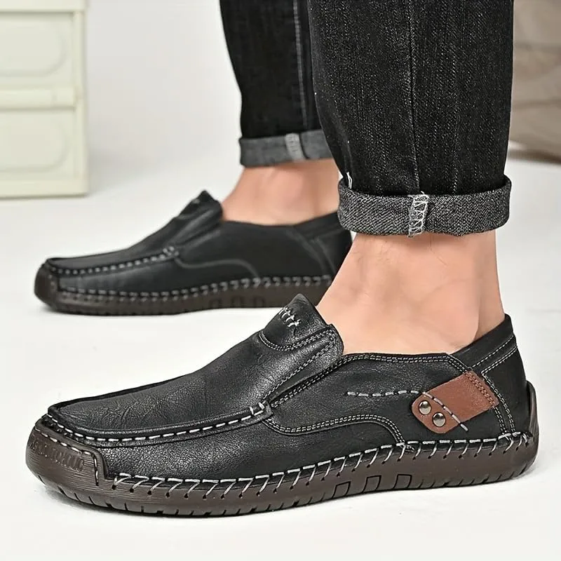 Men's Loafers Slip-On Casual Leather Dress Shoes Lightweight Comfortable Driving Walking Shoes