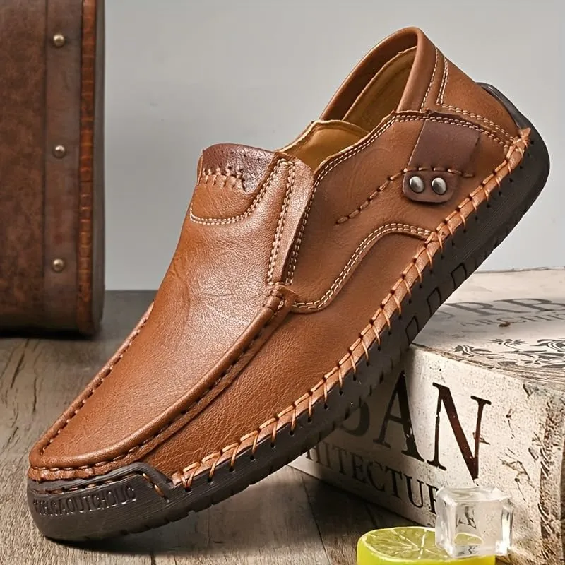 Men's Loafers Slip-On Casual Leather Dress Shoes Lightweight Comfortable Driving Walking Shoes
