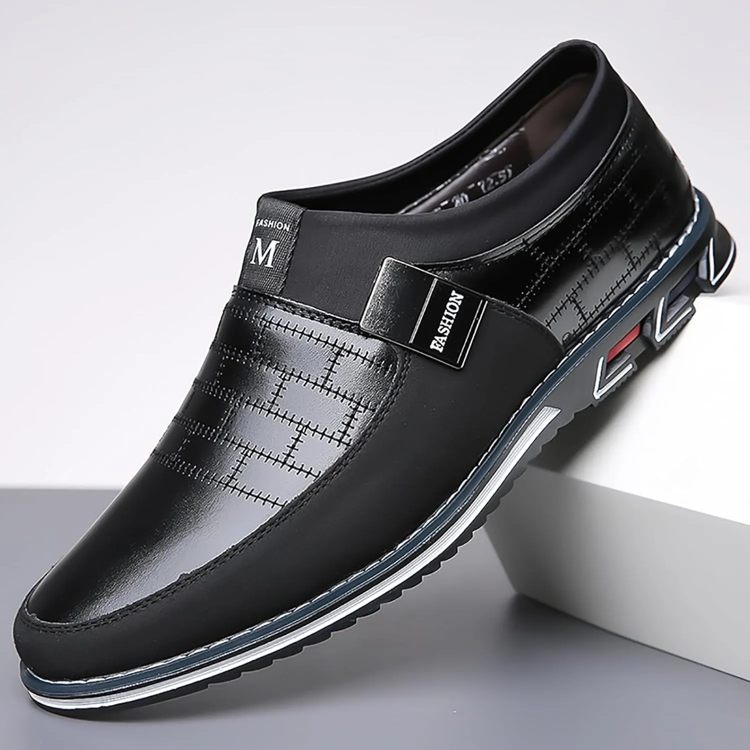 Men's Oxford Shoes Classic Leather Loafers with Business Casual Style Anti-Slip and wear-Resistant Design