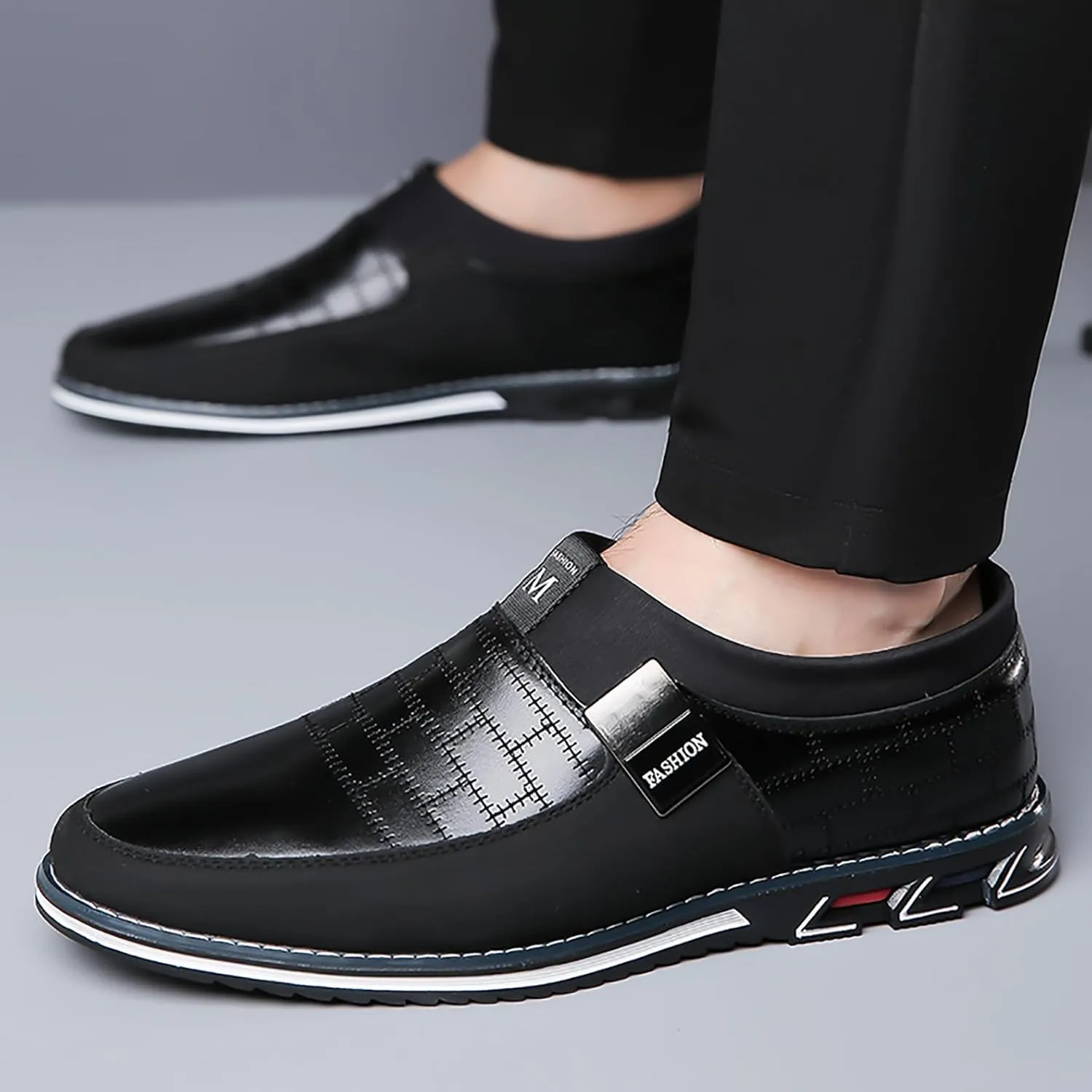 Men's Oxford Shoes Classic Leather Loafers with Business Casual Style Anti-Slip and wear-Resistant Design