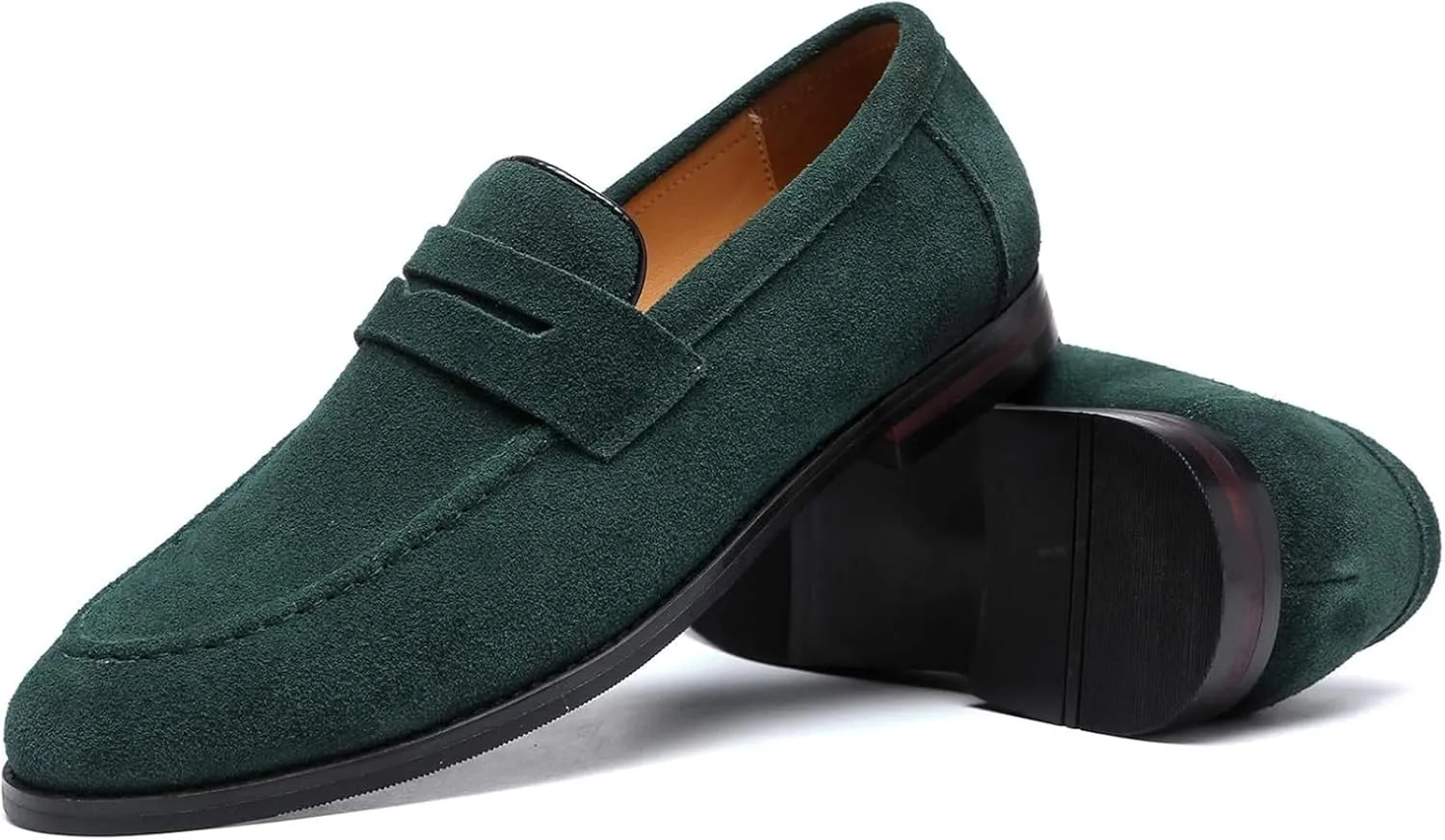 Mens Penny Slip On Suede Loafers Classic Comfortable Casual Men Shoes Boat Shoes for Outdoor Leisure Driving Dating