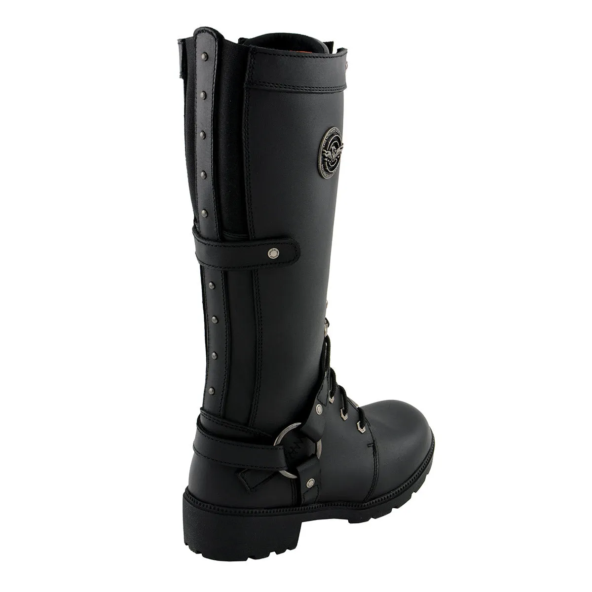 Milwaukee Leather MBL9380 Women's Black 'Jane' 15-inch Leather Combat