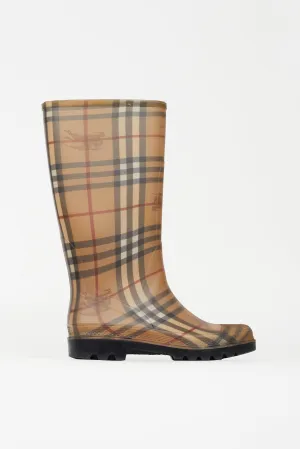 Multicolor Rubber Nova Check Rain Boot