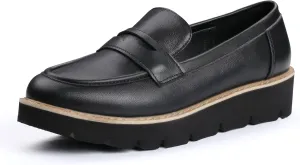 Platform Penny Loafers for Women,Slip On Leather Loafers Casual Business Work Dress Shoes