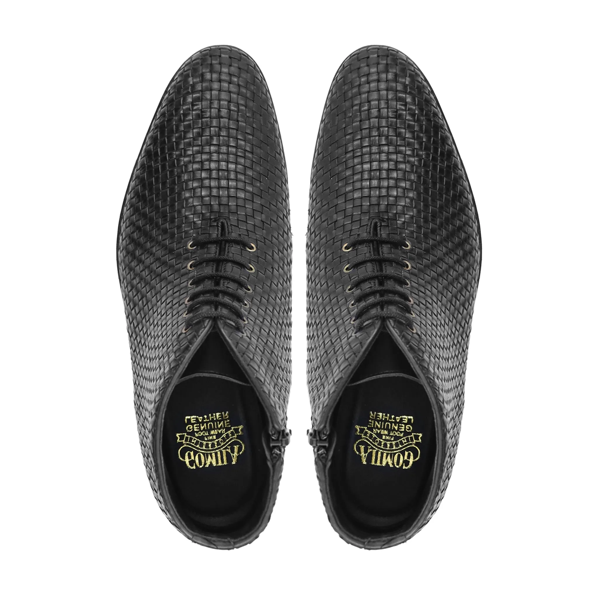 Ruma - Men's Black Hand Woven Calf Leather Chukka Boot