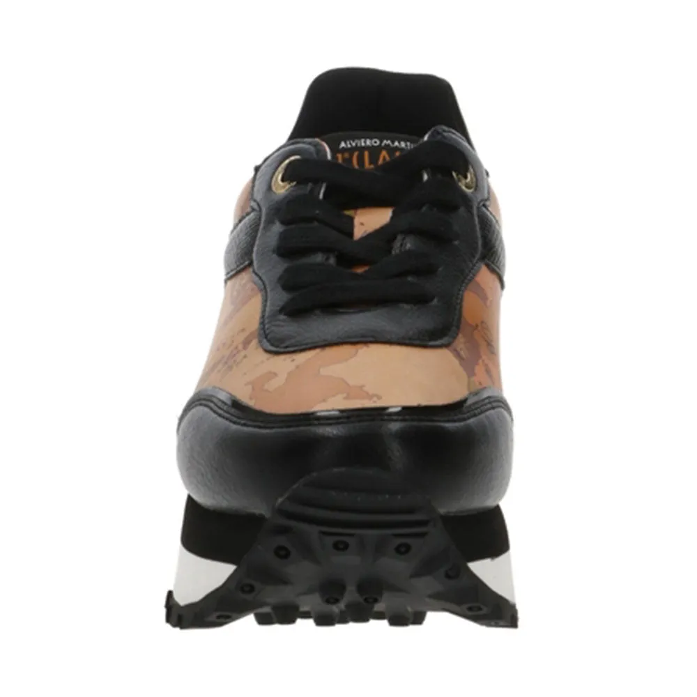 Scarpe Donna 1A Classe Alviero Martini Sneakers Running colore Nero e Geo Beige 1690