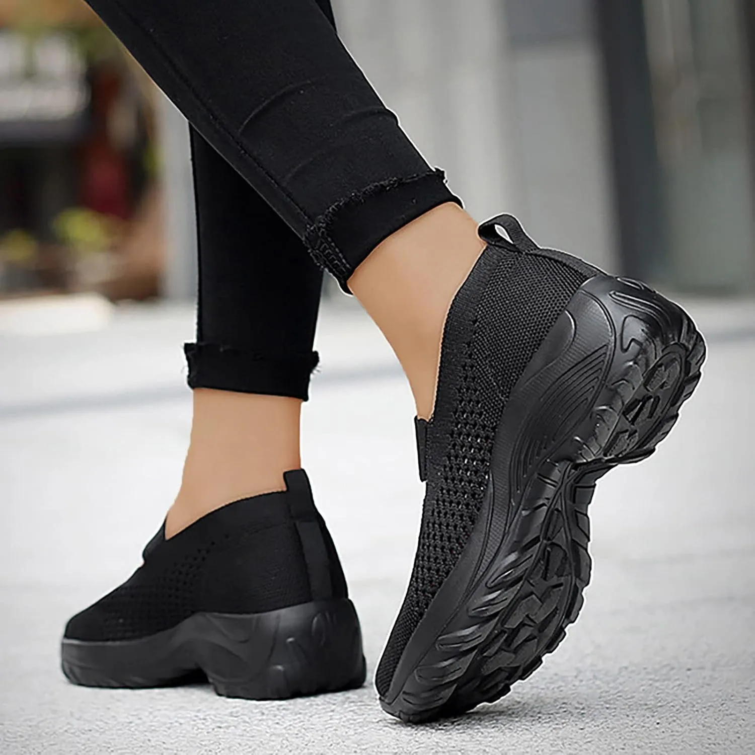 Women Casual Slip On Shoes Comfortable Walking Sneakers Lightweight Canvas Flats Non Slip Breathable Loafers